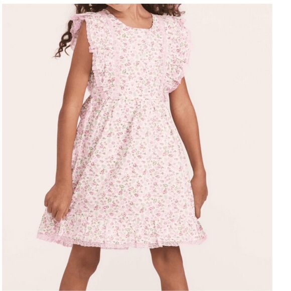 American Girl x LoveShackFancy Floral Flutter Day Dress girls size 6 - Picture 1 of 11
